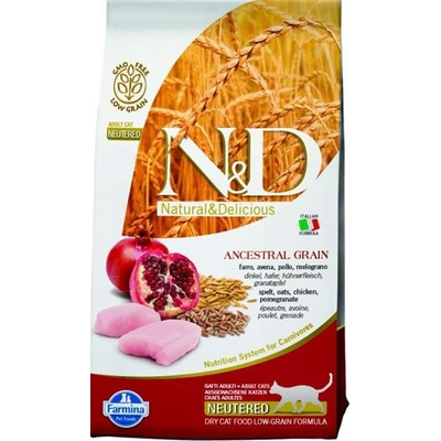 N&D LG CAT Neutered Chicken & Pomegranate pro kastrované Kuře a granátové jablko 1,5 kg