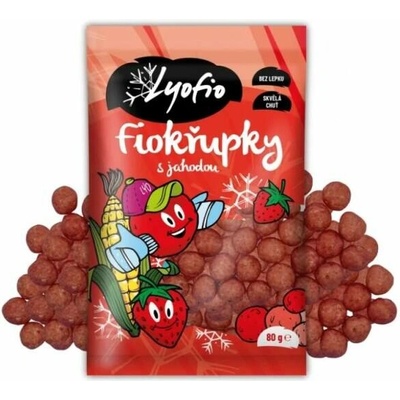 Lyofio Kukuřičné křupky jahoda 80 g