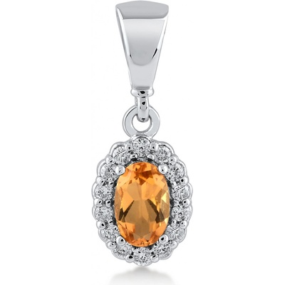 Lillian Vassago Přívěsek s citrínem a brilianty bílé zlato LLV11 SMP5730 02 CIT
