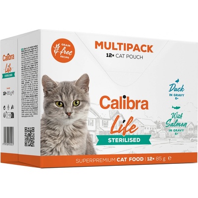 Calibra Life Sterilised Adult Duck Salmon gravy 12 x 85 g