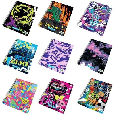 MITAMA Spirálový sešit Fantasy colours A4 čtverečkovaný skate