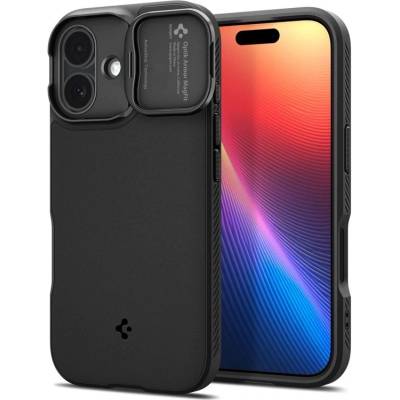 Spigen Силиконов (TPU) калъф с капак за камерата с MagSafe за iPhone 17 - Spigen Optik Armor MagSafe Case (черен) (ACS09987)