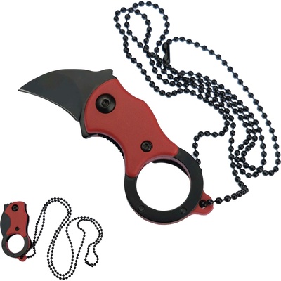 Chladné Zbraně karambit LITTLE SPINNER s řetízkem na krk MN32_KARAMBIT červená