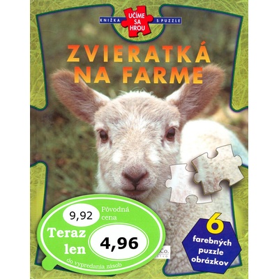 Zvieratká na farme - 6 farebných puzzle