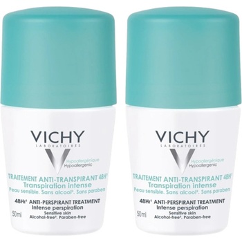 Vichy Deo Комплект - Рол-он дезодорант против изпотяване, с парфюм, 2 x 50 ml