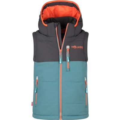 TROLLKIDS Детски синтетичен елек Trollkids Kid's Narvik Vest XT Synthetic vest - Stormy Blue / Black / Flame Orange - размер 92 (EU) (703-3028-2011)