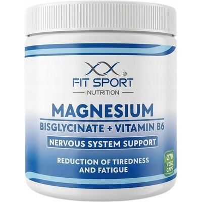 FitSport Nutrition Magnesium Bisglycinate + Vitamin B6 270 vege kapslí