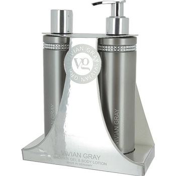 Vivian Gray Grey Crystals sprchový gél 250 ml + telové mlieko 250 ml darčeková sada