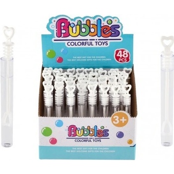 Teddies Bublifuk mini 5 ml bílý svatební 10,5cm 48ks v boxu