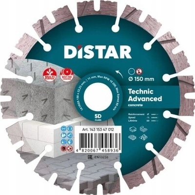 Řezný kotouč Distar 150 mm na betonu 22,2 mm P40