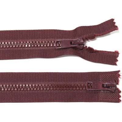KOH-I-NOOR Kostěný zip no.5 rozepínací dvoucestný 55cm vínově červený