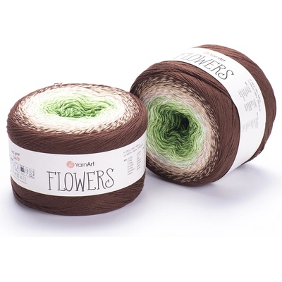 Yarn Art příze Flowers 272 zelená, smetanová, béžová, hnědá
