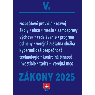 Zákony V / 2025 - Verejná správa, školy, obce, mestá