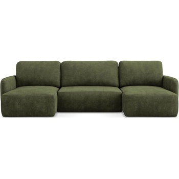 makamii Зелен шенилов разтегателен ъглов диван с място за съхранение (U форма) Lilo - Makamii (LILO_UF_61_P1_C5)