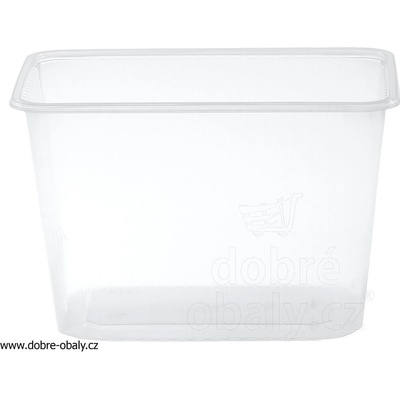Vanička plastová hranatá 2000 ml čirá PP