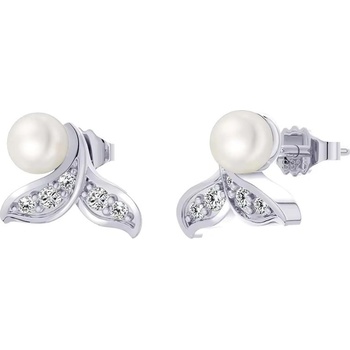 DELIS Сребърни обеци, jw1562, модел "рибешка опашка", с родиево покритие (jw1562)