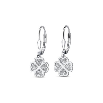 Nubis stříbrné náušnice čtyřlístky NB-3824