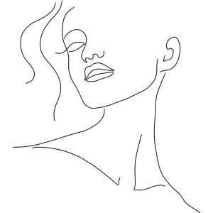 Veronika Boulová Постер 29x41 cm Minimal Woman Face Line Art - Veronika Boulová (vboulova.1)