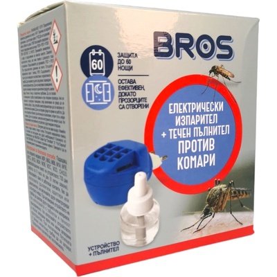 BROS електрически изпарител + течен пълнител против комари