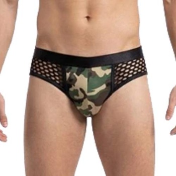 Cotelli Collection Мрежести слипове с камуфлажна окраска "camouflage bikini" размер s-l