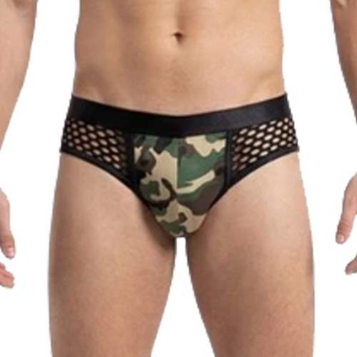 Cotelli Collection Мрежести слипове с камуфлажна окраска "camouflage bikini" размер s-l