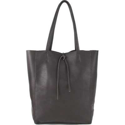 Made in Italy Mondo Italia kožená shopper kabelka 396 tmavohnedá