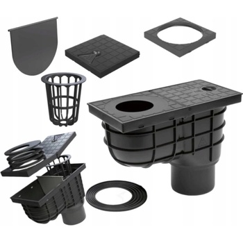 Chudej Strešný lapač Kanalizačná vpusť spodná štandard D110 mm čierna KV110ST