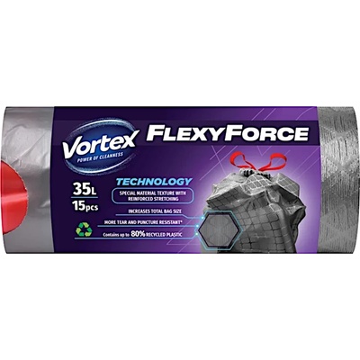 Vortex Flexy Steel с Връзки 35 л, торби за отпадъци, 15 бр (4823071662696)