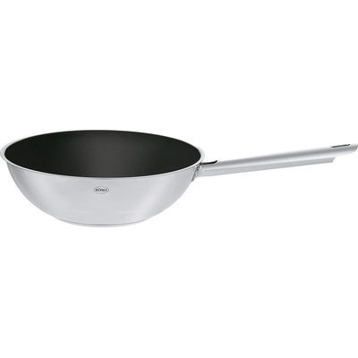 RÖSLE ELEGANCE wok pan, high-quality stainless steel wok with robust ProCera ceramic seal, 28 cm, 18/10 stainless steel, suitable for induction, silver - 13362
