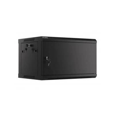 Hanging cabinet 19 6u 600x450 black lanberg metal door (flat pack)