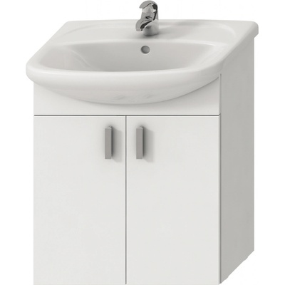 JIKA LYRAplus Skříňka s 2 dveřmi VČETNĚ umyvadla 65 cm, Bílá
