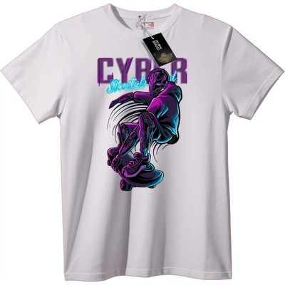 NOONEBRAND Тениска Кибер Скейтборд - 3XL, White