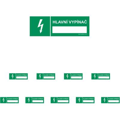 Walteco Hlavní vypínač 150x50mm, samolepka Množství: 10 ks , 20006BP2