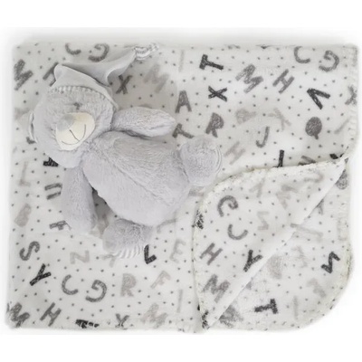 Cangaroo Бебешко одеяло 90/75 cm с играчка Grey bear