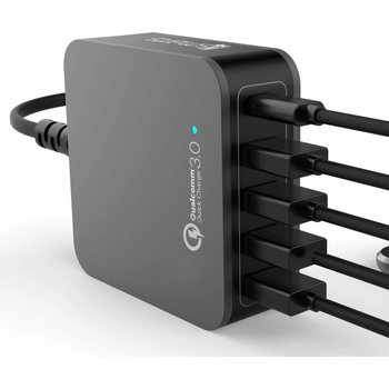 4smarts Charging Station VoltPlug Qualcomm Quick Charge 3.0 & USB Type-C 40W (12A)- захранване с 4хUSB изхода и USB-C изход