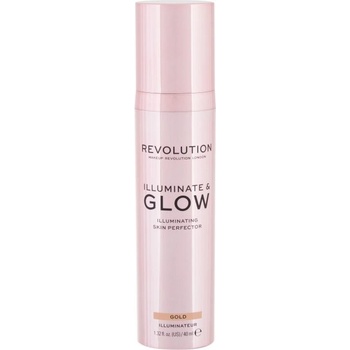 Makeup Revolution Glow & lluminate течен хайлайтър златен за лице 40 ml