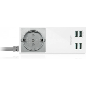 Macally UniStrip2 USB Wall Charger & AC outlet - AC контакт и захранване с 4 USB изхода в едно за мобилни устройства (UNISTRIPII-EU)