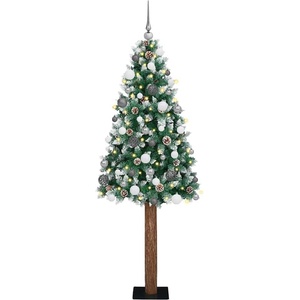 vidaXL Тясно коледно дърво Зелен 180 cm ПВЦ и масивно борово дърво (3394898)