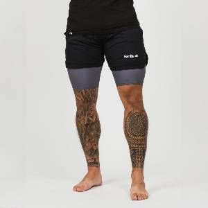 GymBeam Мъжки шорти 2в1 Black Grey M
