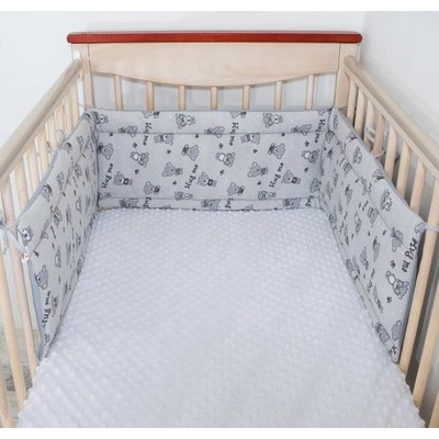 ESITO Mantinel do postieľky Teddy bears Šedá
