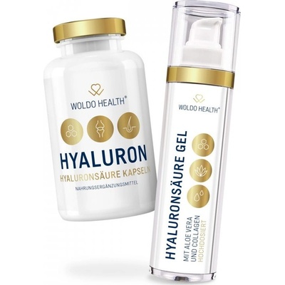 WoldoHealth Kyselina hyaluronová set gel 50ml a 90 kapslí