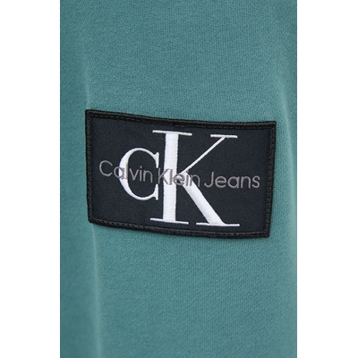 Calvin Klein Памучен суичър Calvin Klein Jeans в зелено с качулка с апликация J30J323430 (J30J323430)