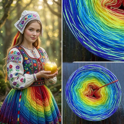 Příze Čarovné klbko (4n) 1000m Rainbow XXIX