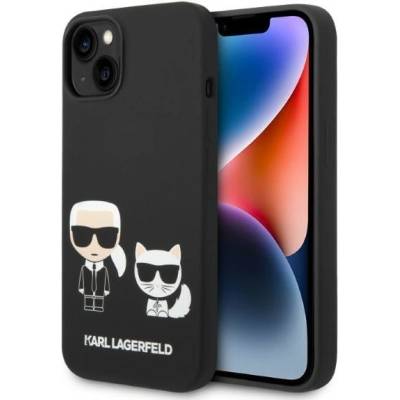 KARL LAGERFELD Кейс Karl Lagerfeld KLHMP14MSSKCK за iPhone 14 Plus 6.7", твърд, черен / черен, Liquid Silicone Karl&Choupette, съвместим с MagSafe (KF001062-0)