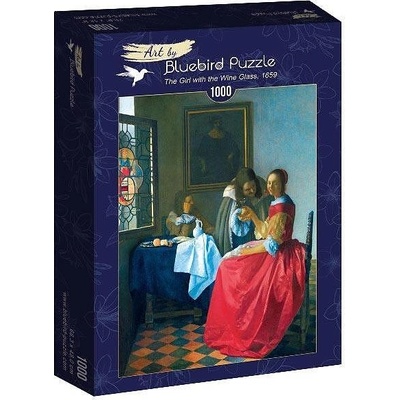 Bluebird Puzzle Пъзел Bluebird - Johannes Vermeer, The girl with the wine glass 1659, 1000 части (3663384600678)
