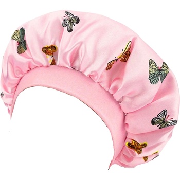 Satin Hair Bonnet - Saténová detská čiapka pre kučeravé vlasy s jemným lemom ružová