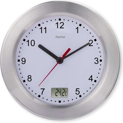 Hama "Mauritius", термометър, Ø 17 см, алуминий Стенен часовник за баня