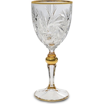 Bohemia 1845 Чаша за вино Bohemia 1845 Pinwheel Matt Cut and Gold 260 мл - 6 броя (BOHEMIA 1845 1005739)