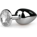 EasyToys - метален анален плъг (сребристо-бял) - lovesexshop