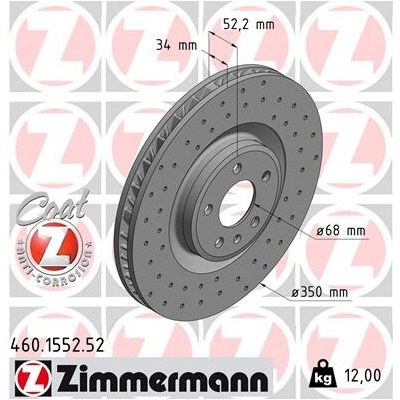 Brzdový kotúč ZIMMERMANN 460.1552.52 (460155252)